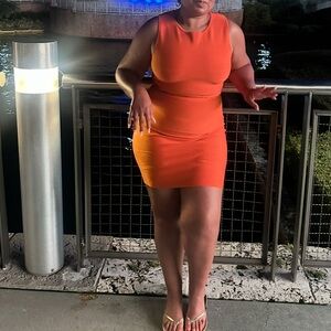 VENUS Vibrant Orange Mini Dress